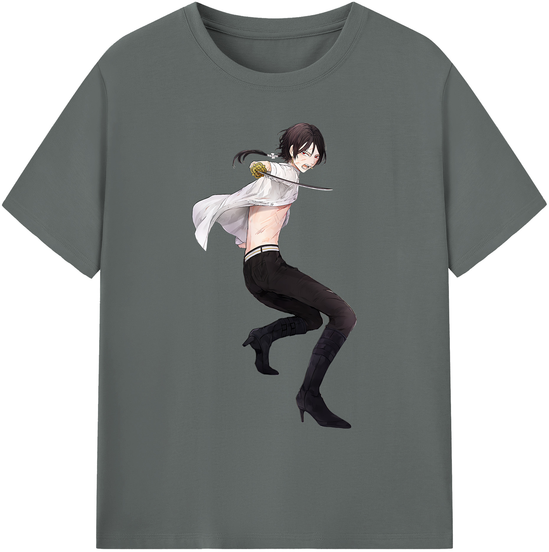 （画像用） 刀剣乱舞 Touken Ranbu 綿100％ メンズ半袖Tシャツ｜肌触りやわらか＆通気性